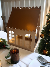 Load image into Gallery viewer, Limited Edition Gold Metal Christmas Birdhouse Centerpiece