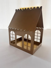 Load image into Gallery viewer, Limited Edition Gold Metal Christmas Birdhouse Centerpiece