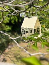 Load image into Gallery viewer, Elegant Garden Room Style Metal Birdhouse Feeder- Cream