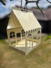Load image into Gallery viewer, Elegant Garden Room Style Metal Birdhouse Feeder- Cream