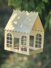 Load image into Gallery viewer, Elegant Garden Room Style Metal Birdhouse Feeder- Cream