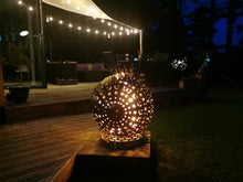 Load image into Gallery viewer, Large Stainless Steel Fire Pit Moon & Stars Globe Fire Ball 600mm (24") Diameter