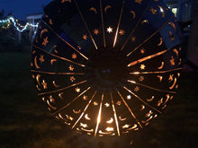 Load image into Gallery viewer, Stainless Steel Moon & Stars Fire Pit Globe FireBall