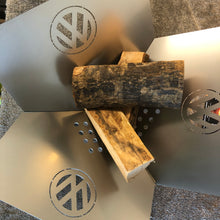 Load image into Gallery viewer, The VW Themed Stainless Steel Flat Pack Firepit 410mm x 310mm (16" x 12")