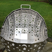 Load image into Gallery viewer, Stainless Steel Moon & Stars FirePit Globe FireBall