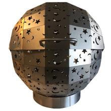 Load image into Gallery viewer, Stainless Steel Moon & Stars Fire Pit Globe FireBall
