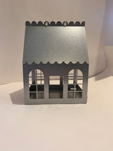 Load image into Gallery viewer, Limited Edition Silver Metal Christmas Birdhouse Centerpiece
