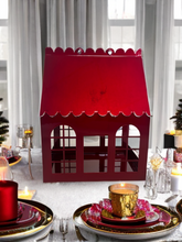 Load image into Gallery viewer, Limited Edition Candy Red Metal Christmas Birdhouse Centerpiece
