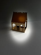 Load image into Gallery viewer, Limited Edition Gold Metal Christmas Birdhouse Centerpiece
