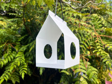 Load image into Gallery viewer, Modern Metal Design Birdhouse Feeder - White
