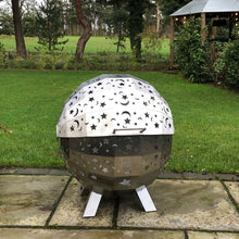 Load image into Gallery viewer, Stainless Steel Moon &amp; Stars FirePit Globe FireBall
