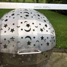 Load image into Gallery viewer, Stainless Steel Moon &amp; Stars FirePit Globe FireBall
